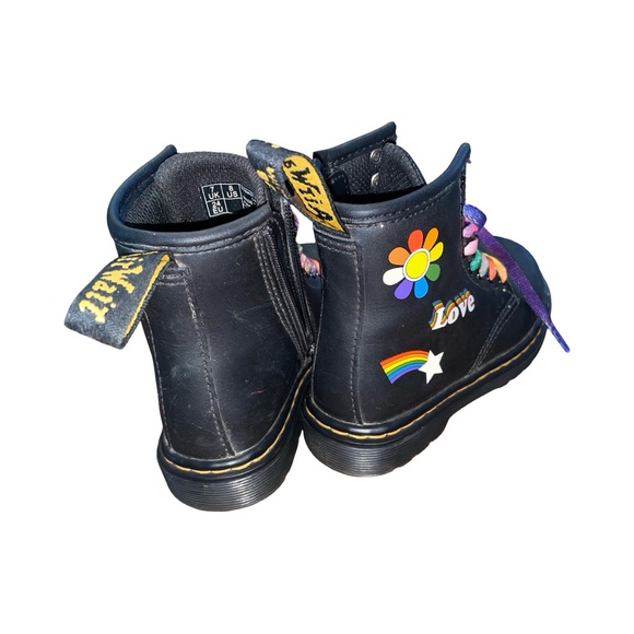 Dr. Martens Black Boots with Colorful Laces and Heart Accents - Picture 4 of 6